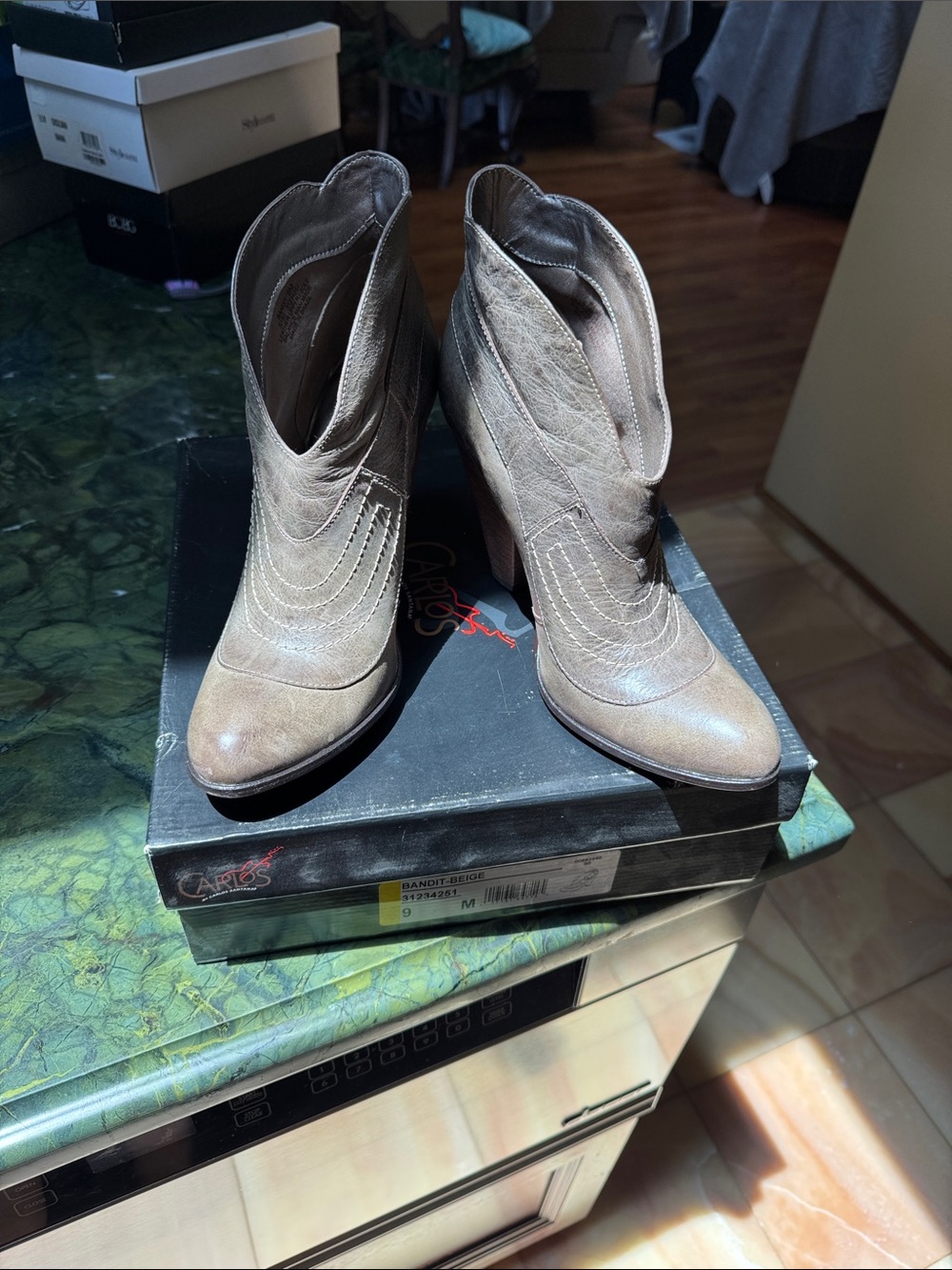 Carlos by Carlos Santana Bandit Leather Booties Boots. Like new condition. IOB